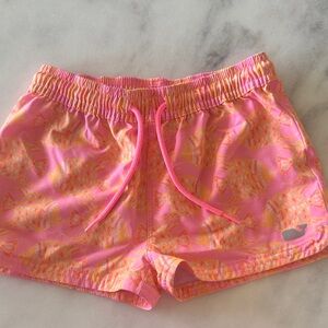 Vineyard Vines Pink Swim Shorts with Orange Fish Accent